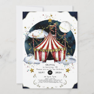 Invitación Niños Circo Celestial Cumpleaños