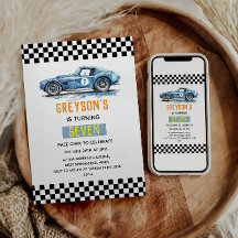 Niños Coche de Carreras Azul Genial Cumpleaños de