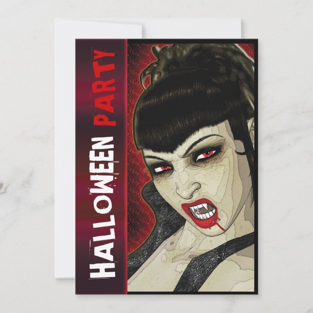 Invitación Niños cómicos de fiesta de vampiros (Anverso)