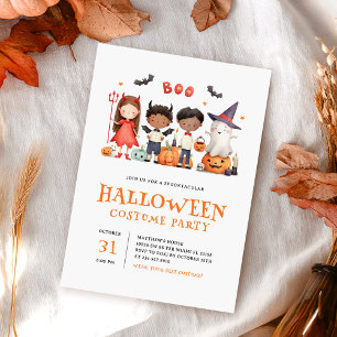 Invitación Niños con disfraces de Halloween