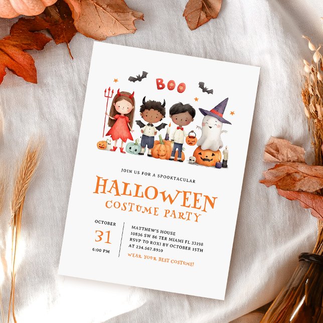 Invitación Niños con disfraces de Halloween (Subido por el creador)