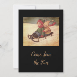 Invitación Niños con manga de nieve