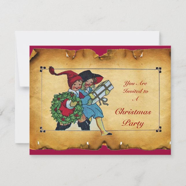 INVITACIÓN NIÑOS CON REGALOS DE NAVIDAD - (Anverso)