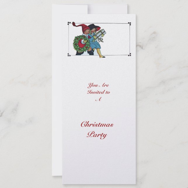 Invitación NIÑOS CON REGALOS DE NAVIDAD -hielo (Anverso)