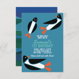 Invitación NIÑOS CUALQUIER EDAD fiesta de cumpleaños de PENGU