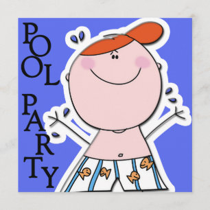 Invitación Niños Cuidados Fiesta Piscina de verano Natación C