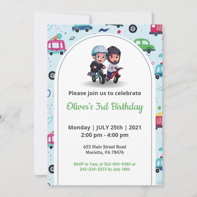 Invitación Niños Cumpleaños Especial Tema del juguete infanti (Anverso)