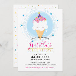Invitación NIÑOS CUMPLEAÑOS FIESTA INVITE kawaii icecream con