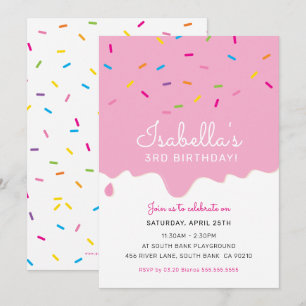 Invitación NIÑOS CUMPLEAÑOS FIESTA pastelería helada goteo ro