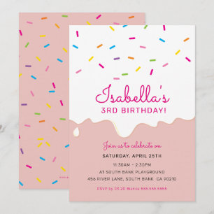 Invitación NIÑOS CUMPLEAÑOS FIESTA pastelería helada goteo ro