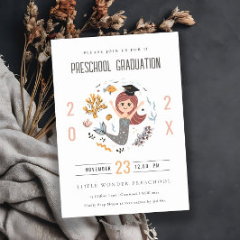 Invitación Niños Cute bajo el agua Mermaid Graduación Preesco