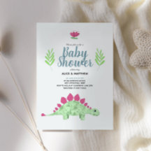 Niños Cute Blue Jungle T-Rex Dinosaur Baby Shower