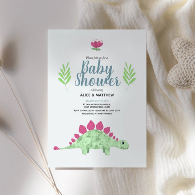 Invitación Niños Cute Blue Jungle T-Rex Dinosaur Baby Shower (Subido por el creador)