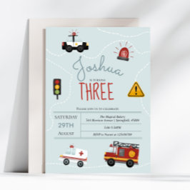 Invitación Niños Cute Blue Transport Toddler Cumpleaños