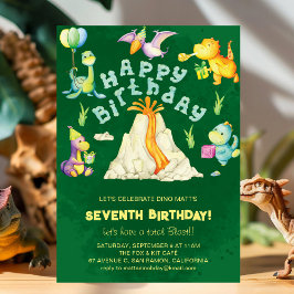 Invitación Niños Cute Dinosaurios Volcán Niños Fiesta de Cump