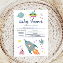 Niños Cute espacio moderno Alien Rocket Baby Showe