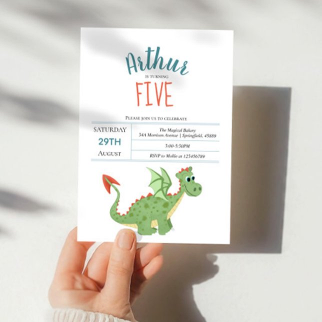 Invitación Niños Cute Green Dragon Toddday Birthday (Subido por el creador)