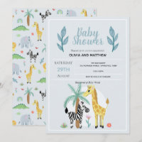 Niños Cute Safari Jungle Giraffe Baby Shower