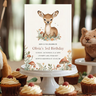 Invitación Niños de animales de bosque rústicos de cumpleaños