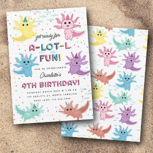 Invitación Niños de Axolotl Cutan Fiesta de Cumpleaños de Sal