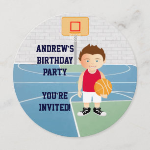 Invitación Niños de básquetbol invitados a la fiesta de cumpl