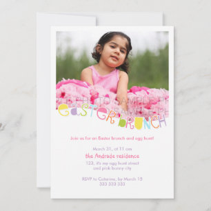 Invitación Niños de Brunch de Pascua Foto Fiesta de Pascua co