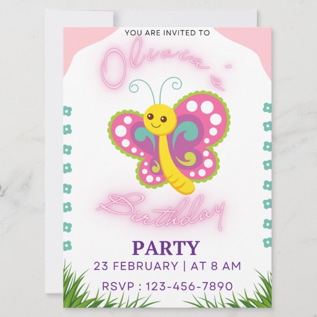 Invitación Niños de cumpleaños (Anverso)