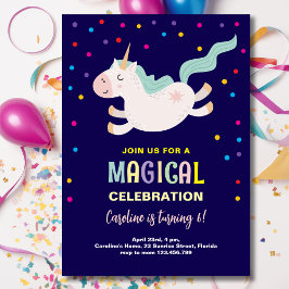 Invitación Niños de cumpleaños de la celebración mágica de Un