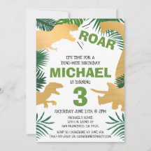 Niños de Dinosaurio Bote de oro de cumpleaños