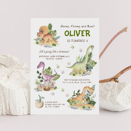 Invitación Niños de dinosaurios modernos Fiesta de cumpleaños