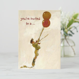 Invitación Niños de época, fiesta de cumpleaños del niño del