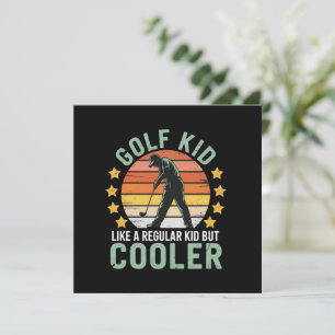 Invitación Niños de Golf Divertidos Regalo de Joven Golfista 