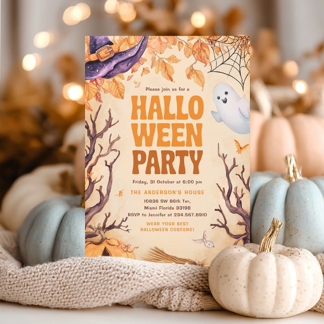 Invitación Niños de Halloween Cumpleaños Fiesta Fantasma (Subido por el creador)