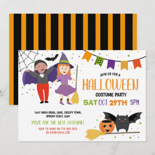 Invitación Niños de Halloween disfraces disfraces disfraces d