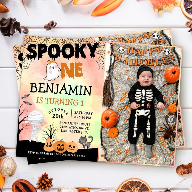 Invitación Niños de Halloween disfrazan foto de Fiesta de pri (Subido por el creador)