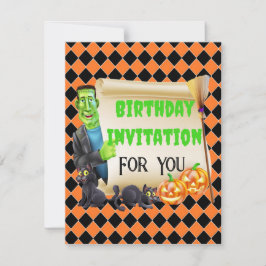 Invitación Niños de Halloween nombran Personalizado de cumple