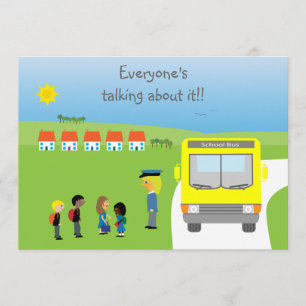 Invitación Niños de la escuela y fiesta de cumpleaños lindos