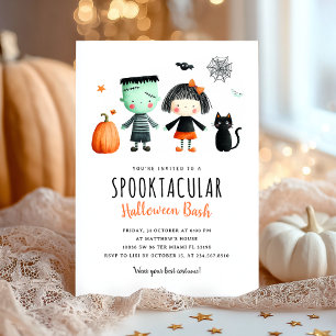 Invitación Niños de la fiesta de Halloween adorables niños