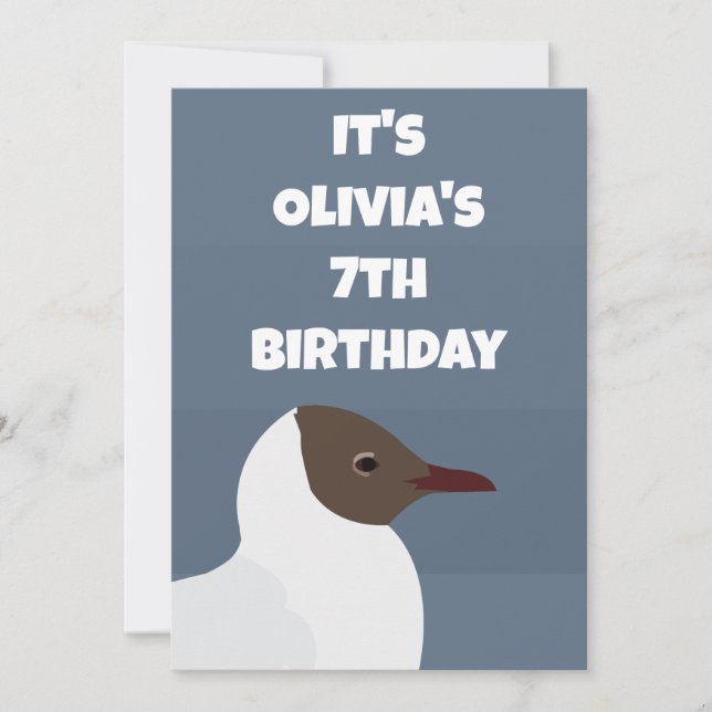 Invitación Niños de la gaviota de pájaro Fiesta de cumpleaños (Anverso)