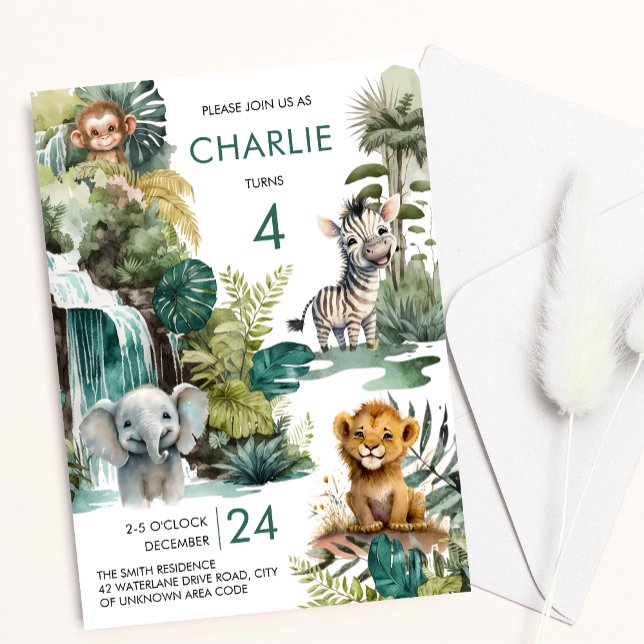 Invitación Niños de la jungla de Safari y Zoológico Cumpleaño (Subido por el creador)