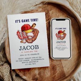 Invitación Niños de la Marina de Béisbol Azul Nacimiento Fies