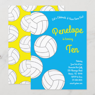 Invitación Niños de voleibol Deportes de cumpleaños Fiesta
