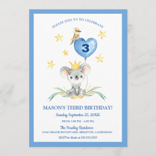 Invitación Niños de Woodland Bush Baby Koala Cumpleaños