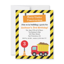 Niños del tema de construcción del camión volcado