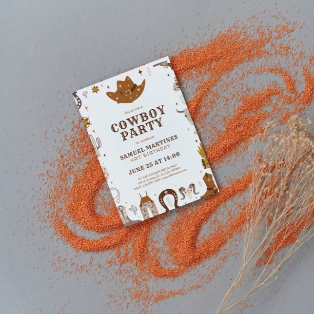 Invitación Niños del tema de Cowboy Fiesta de cumpleaños (Subido por el creador)