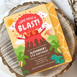 Invitación Niños del volcán Dinosaur Cumpleaños