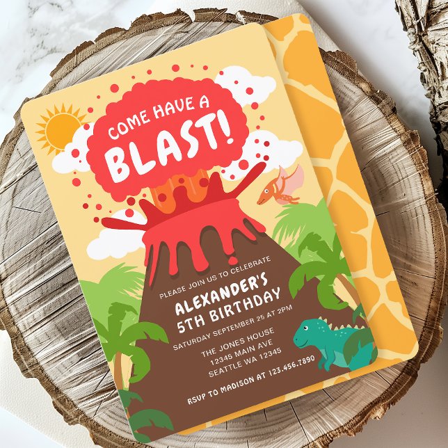 Invitación Niños del volcán Dinosaur Cumpleaños (Subido por el creador)