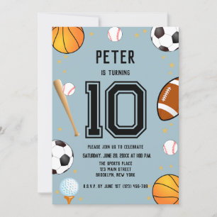 Invitación Niños Deportes modernos Cumpleaños