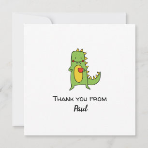 Invitación niños dinosaurio gracias pegatina fiesta favor car