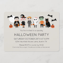 Invitación Niños disfraces Fiesta Halloween
